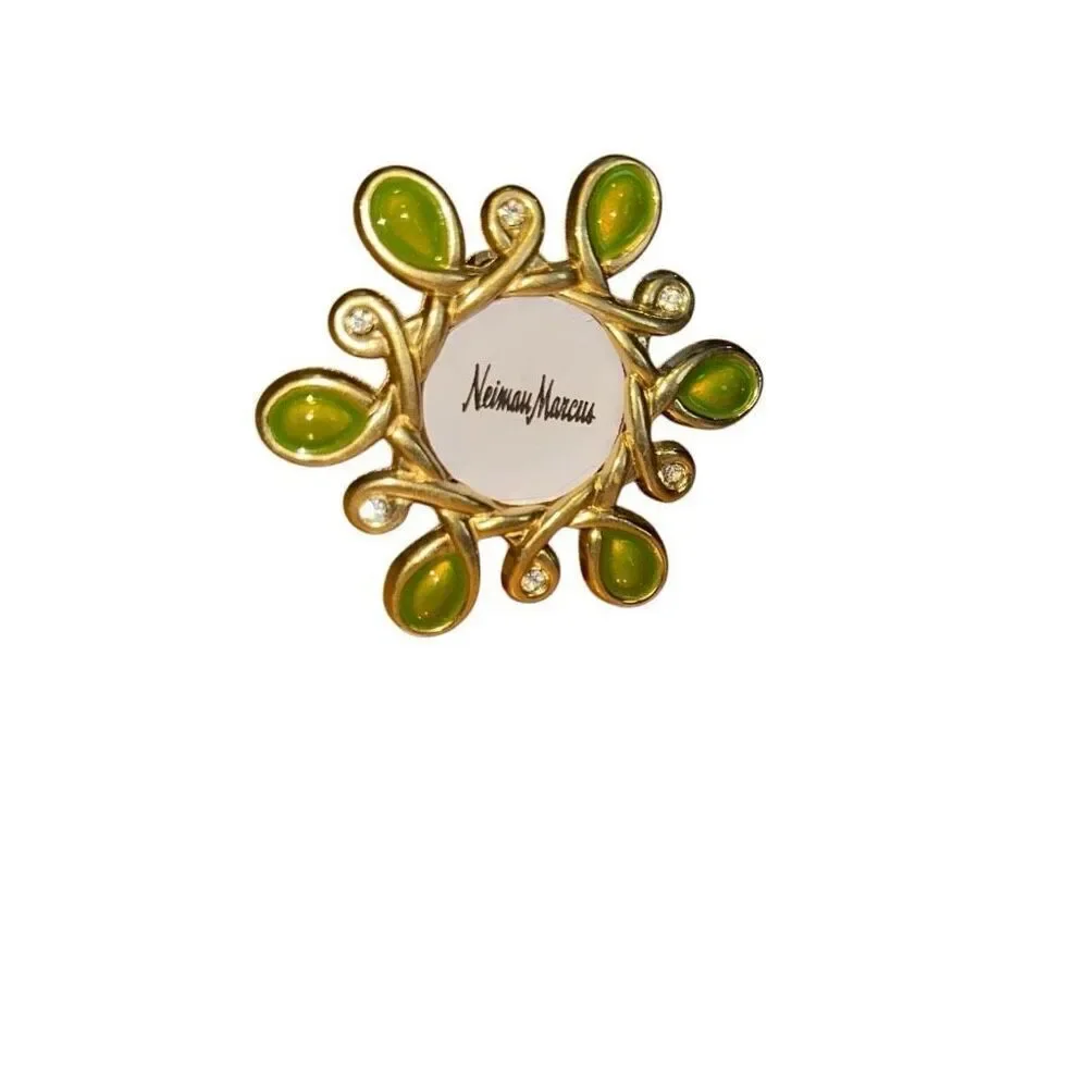 Jay Strongwater for Nieman Marcus Gold Tone Clip or Standing Tiny Picture Frame